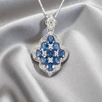 Zonder minimumprijs - Halsketting Verguld Saffier - Topaas -, Nieuw