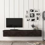 [en.casa] Tv-meubel Vihti zwevend 180x31x29,5 cm eiken zwart, Nieuw, Verzenden