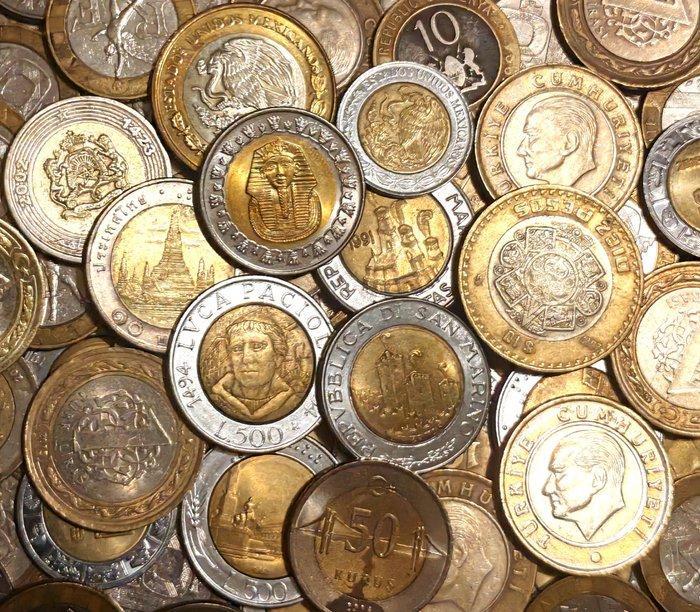 Wereld. Collection of +100 Bimetal Coins inculding Vatican, Postzegels en Munten, Munten | Europa | Niet-Euromunten
