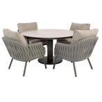 Sarah Cannes low dining tuinset 130xH69 cm 5 delig keramiek, Ophalen of Verzenden, Nieuw