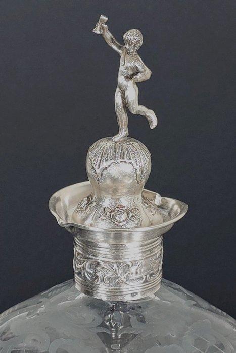 Karaf - Kristal, Zilver - Bacchus, Antiek en Kunst, Antiek | Goud en Zilver