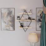 Wandrek Heinävesi met 3 planken 65x60x15 cm zwart en naturel, Verzenden, Nieuw