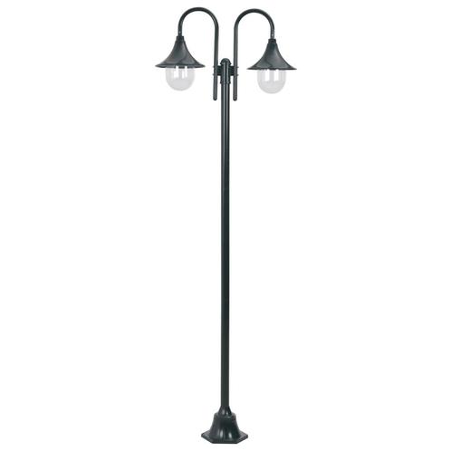 vidaXL Paalverlichting tuin E27 220 cm aluminium donkergroen, Tuin en Terras, Buitenverlichting, Nieuw, Verzenden
