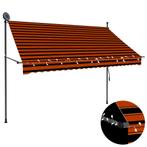 vidaXL Luifel handmatig uitschuifbaar met LED 250 cm oranje, Verzenden, Nieuw
