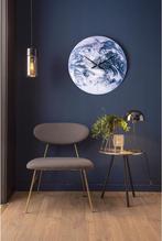 Wandklok Earth Glas, Blauwe tonen - Ø60cm, Ophalen of Verzenden, Zo goed als nieuw