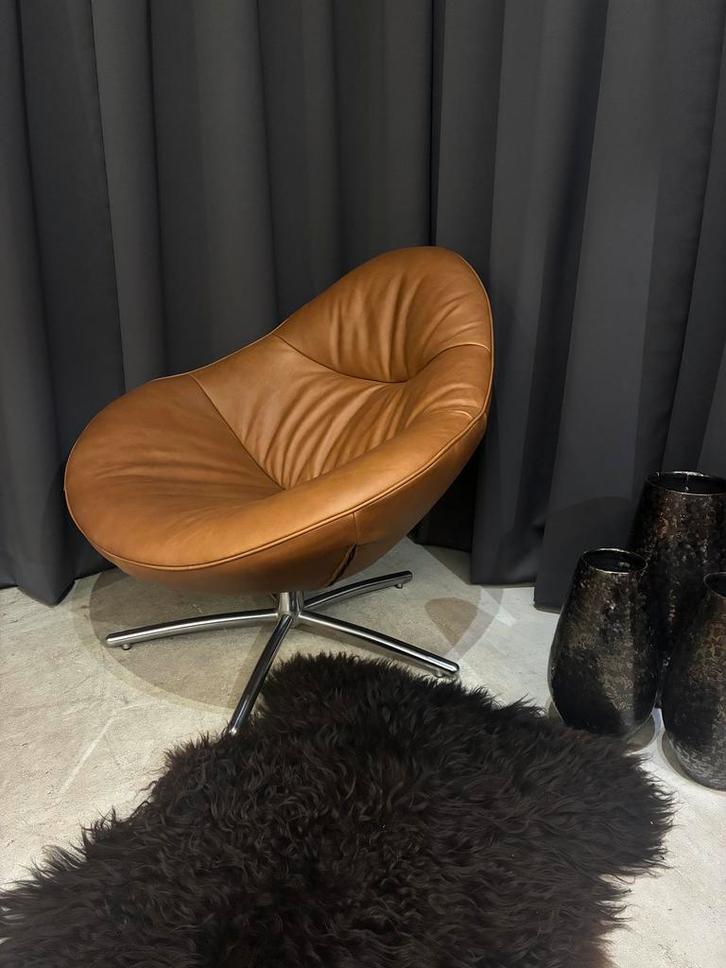 Label Hidde - Als Nieuw - Verve leer, Huis en Inrichting, Fauteuils, Zo goed als nieuw, Leer