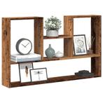 vidaXL Wandschap 99x15x60 cm bewerkt hout oud houtkleurig, Huis en Inrichting, Woonaccessoires | Wandplanken en Boekenplanken