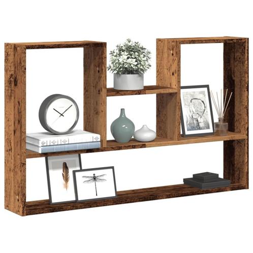 vidaXL Wandschap 99x15x60 cm bewerkt hout oud houtkleurig, Huis en Inrichting, Woonaccessoires | Wandplanken en Boekenplanken
