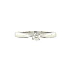 Witgouden solitair ring met diamant 18 karaat, Sieraden, Tassen en Uiterlijk, Verzenden, Zo goed als nieuw, Wit, Goud