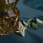 Gouden vintage ring met roosgeslepen diamant 14 krt