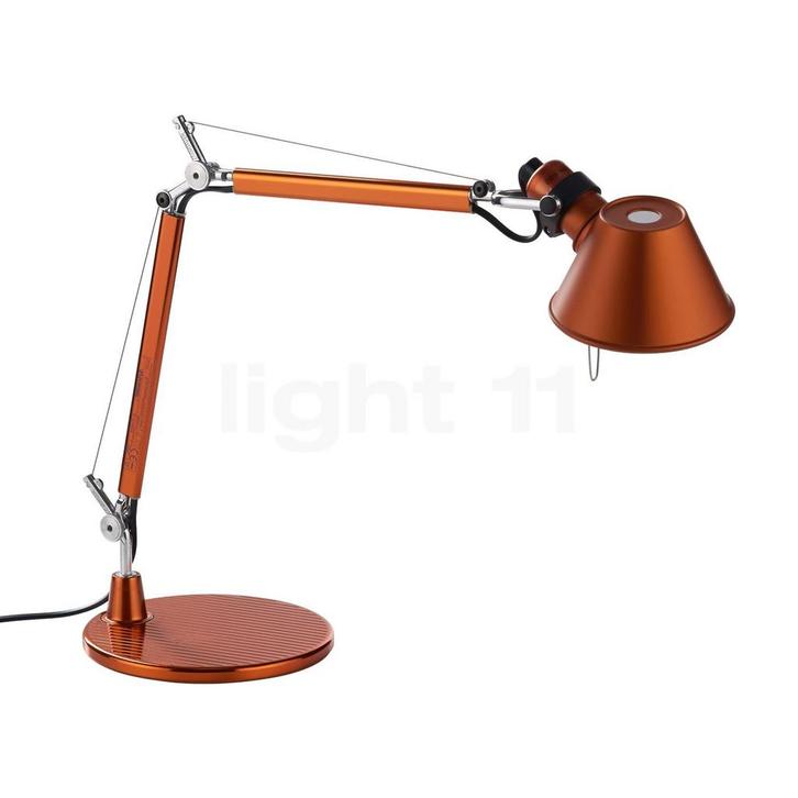 Artemide Tolomeo Micro Tavolo, oranje - met tafelvoet, Huis en Inrichting, Lampen | Tafellampen, Nieuw, Verzenden
