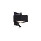 Moderne wandlamp zwart vierkant met leeslamp - Puglia, Nieuw, Overige stijlen