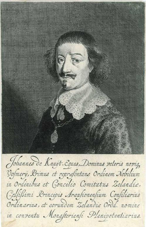 Portrait of Johan de Knuyt, Antiek en Kunst, Kunst | Etsen en Gravures