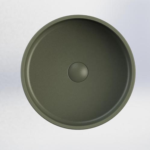 Opbouw Waskom Arcqua Case Rond 40 cm Mat Groen, Huis en Inrichting, Badkamer | Badkamermeubels, Overige typen, Nieuw, Minder dan 100 cm