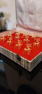 Servetring (12) - Herten - Verguld messing