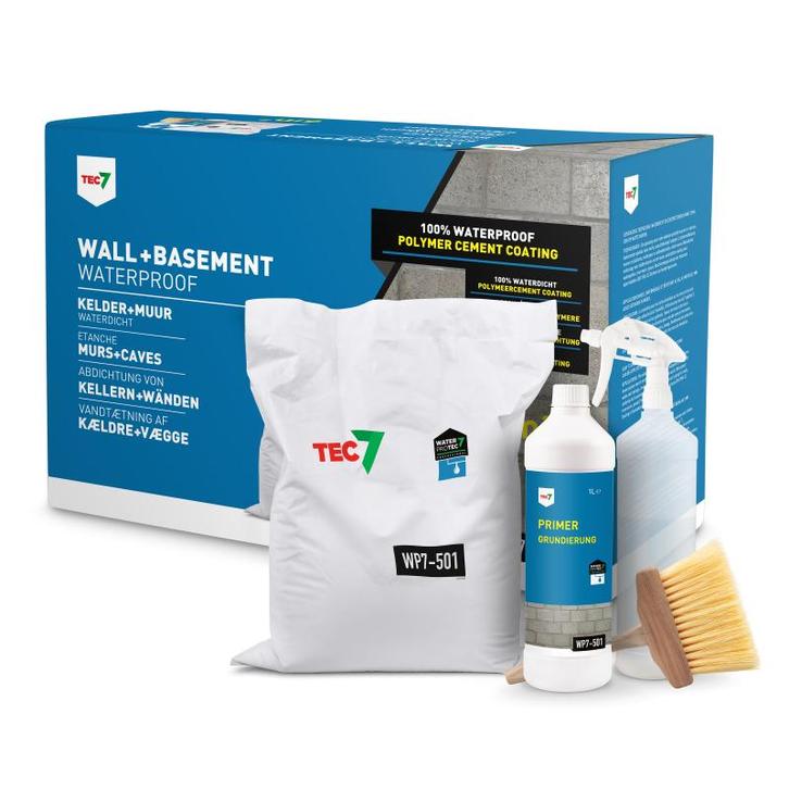 Tec7 wp7 501 kelder en muur waterdicht set 10 kg 1 l, Doe-het-zelf en Verbouw, Isolatie en Afdichting, Nieuw, Verzenden