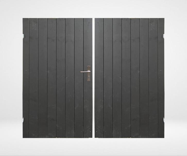Dubbele tuinpoort Channelsiding Zwart, Tuin en Terras, Tuinpoorten, Ophalen of Verzenden