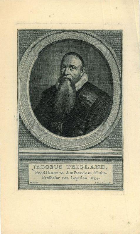 Portrait of Jacobus Trigland, Antiek en Kunst, Kunst | Etsen en Gravures