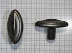 Knop ovaal ijzer geroest en gelakt 67 x 29 mm, Ophalen of Verzenden, Nieuw