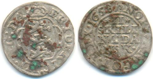 2 Skilling 1658 Denmark: Friedrich Iii, 1648-1670:, Postzegels en Munten, Munten | Europa | Niet-Euromunten, Verzenden