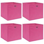 vidaXL Opbergboxen 4 st 32x32x32 cm stof roze, Huis en Inrichting, Woonaccessoires | Kisten, Verzenden, Nieuw