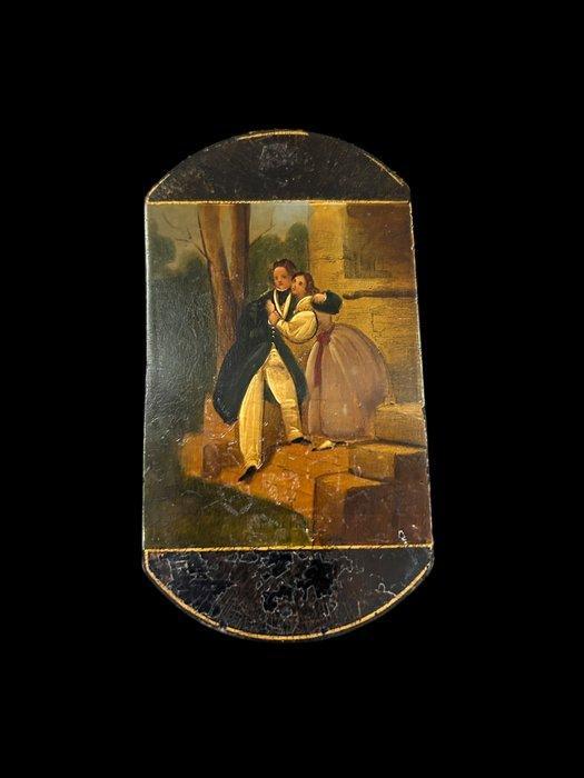 Sigarendoos - Papier-maché - stijl École de Fedoskino, Antiek en Kunst, Antiek | Overige Antiek