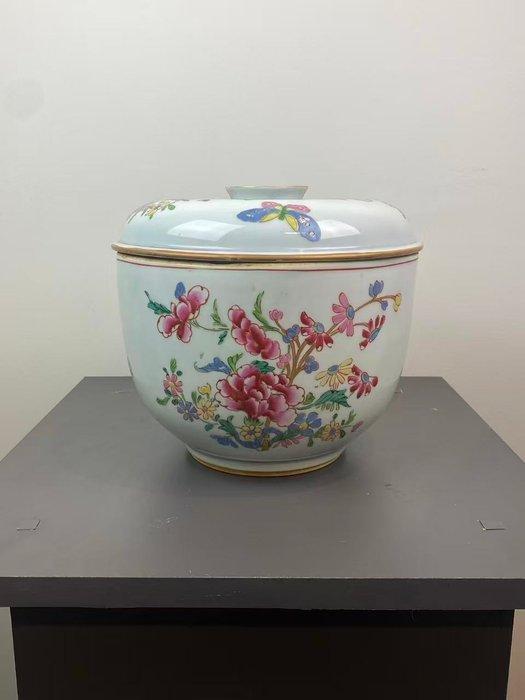 Een grote Chinese famille-rose bloemenpot - Porselein - 20e, Antiek en Kunst, Antiek | Overige Antiek