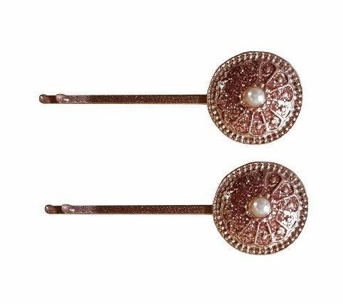 Haarspeld Schuifspeldjes Vintage Rond Koper, Sieraden, Tassen en Uiterlijk, Uiterlijk | Haarverzorging