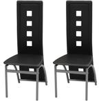 vidaXL Eetkamerstoelen 2 st kunstleer zwart, Huis en Inrichting, Stoelen, Verzenden, Nieuw, Zwart
