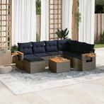 vidaXL 8-delige Loungeset met kussens poly rattan grijs, Verzenden, Nieuw, Rotan, Loungeset