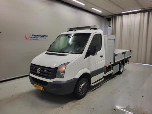 Volkswagen Crafter 2.0TDI 164PK Pick-up + Laadkraan, Auto's, Bestelauto's, Onderhoudsboekje, Lease, Handgeschakeld, Wit, Volkswagen