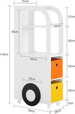 Sobuy Kinder Boekenkast - Wit - 50x26x110 cm, Huis en Inrichting, Verzenden, Nieuw
