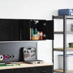 vidaXL Garagewandkast spaanplaat zwart, Huis en Inrichting, Verzenden, Nieuw