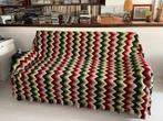 Handgemaakte gehaakte veelkleurige zuivere wollen deken -
