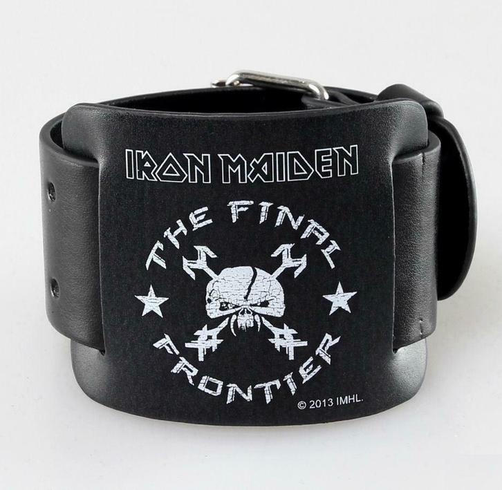 Iron Maiden The Final Frontier Leren Polsband, Verzamelen, Muziek, Artiesten en Beroemdheden, Overige typen, Nieuw, Ophalen of Verzenden