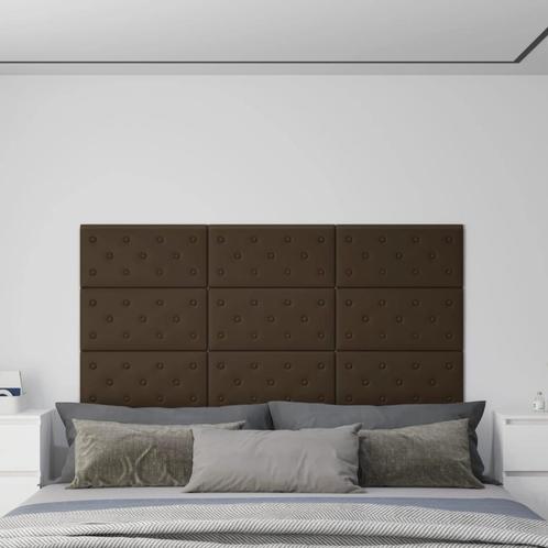 vidaXL Wandpanelen 12 st 2,16 m² 60x30 cm kunstleer bruin, Doe-het-zelf en Verbouw, Platen en Panelen, Nieuw, Verzenden