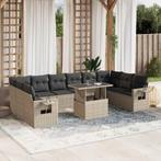 vidaXL 11-delige Loungeset met kussens poly rattan, Tuin en Terras, Verzenden, Nieuw, Rotan, Loungeset