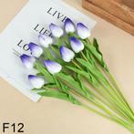 Actie tulp tulpen 33cm bundel lila/wit f12 / +/-10st real, Ophalen of Verzenden, Nieuw
