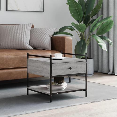 vidaXL Salontafel 50x50x50 cm bewerkt hout grijs sonoma, Huis en Inrichting, Tafels | Salontafels, 50 tot 100 cm, Nieuw, Overige houtsoorten