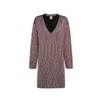 M Missoni • korte wollen jurk met V-hals • XL, Kleding | Dames, Jurken, Nieuw, M Missoni, Maat 46/48 (XL) of groter, Paars