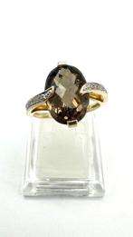 Ring - 14 karaat Geel goud - Rookkwarts, Sieraden, Tassen en Uiterlijk, Ringen, Nieuw
