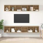 vidaXL Wand TV Kast 4 pcs artisanaal eikenkleurig 37 x 37 x, Minder dan 50 cm, Verzenden, 100 tot 150 cm, Nieuw