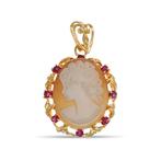 Hanger - 18 karaat Geel goud - 0.32ct. tw. Robijn