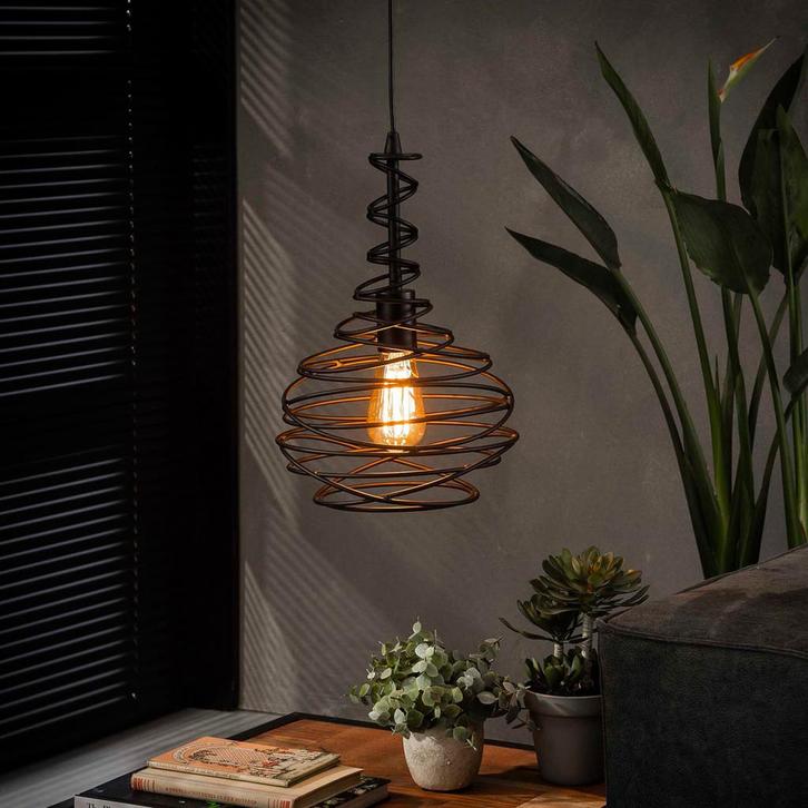 *WOONWINKEL* Hanglamp Zwart Staaldraad, Huis en Inrichting, Lampen | Hanglampen, Nieuw, Verzenden