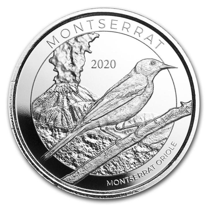 EC8 - Montserrat Oriole Bird 1 oz 2020 (25.000 oplage), Postzegels en Munten, Munten | Amerika, Midden-Amerika, Losse munt, Zilver