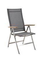 Niehoff Milford klapstoel roestvrij staal - Zilvergrijs, Tuin en Terras, Tuinstoelen, Ophalen of Verzenden, Nieuw