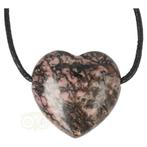 Rhodoniet doorboorde hart hanger  ± 3 cm - Nr 19, Verzenden, Nieuw