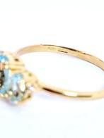 Ring - 18 karaat Geel goud Aquamarijn - Diamant, Sieraden, Tassen en Uiterlijk, Ringen, Nieuw