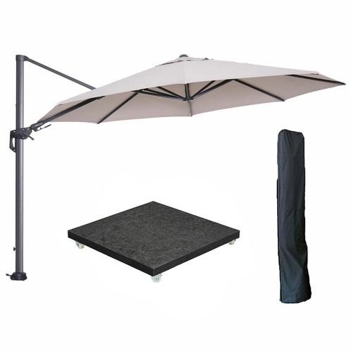 Garden Impressions Hawaii zweefparasol Ø350 cm carbon black, Tuin en Terras, Partytenten, Verzenden