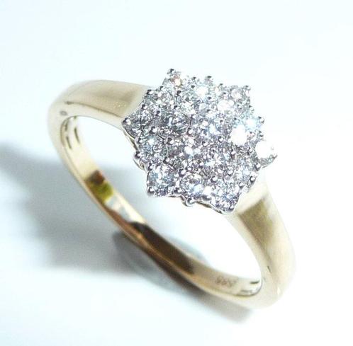 Ring - 14 karaat Geel goud - 0.65ct. tw. Diamant, Sieraden, Tassen en Uiterlijk, Ringen